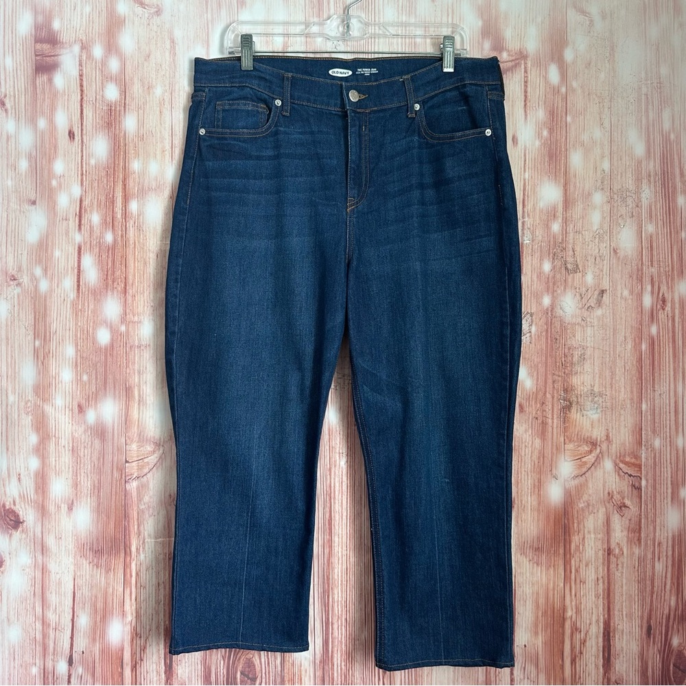 Old Navy The Power Jean Dark Wash The Perfect Straight Ankle Jeans Size 14